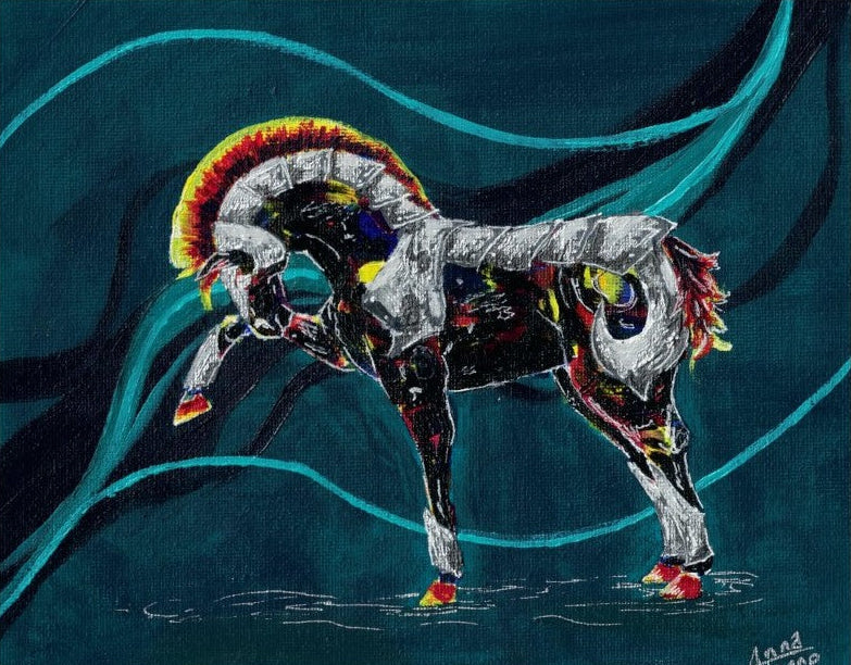 War Horses: Blue Horse 8x10"